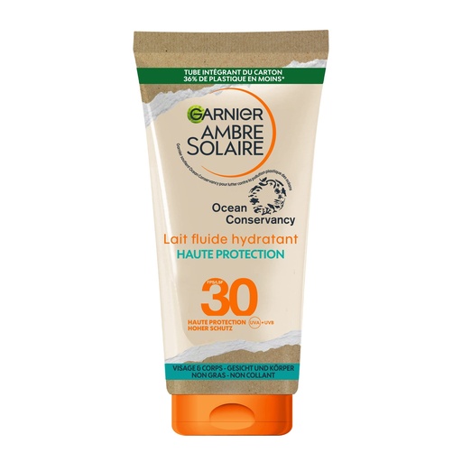 [GAR61] Garnier Ambre Solaire Lait Fluide Hydratant SPF 30 Visage Et Corps Fini Non Gras 175ml