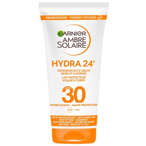 [GAR50] Garnier Ambre Solaire Hydra 24H Lait Protecteur SPF 30 Visage Et Corps 50ml