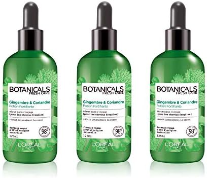 [LOR279] L'Oréal Botanicals Ginger & Coriander Strengthening Potion Sans Rinçage Cheveux Fragiles 125 ml Lot de 3