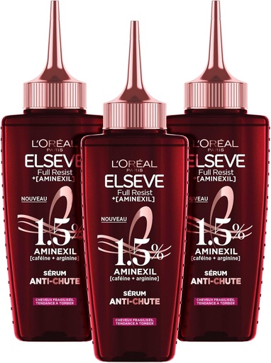 [ELS6] L'Oréal Elsève Full Resist Aminexil Sérum Cheveux Fragilisés Anti-Chute 102ml Lot de 3