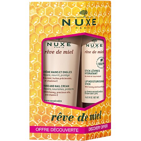 [NUX13] Nuxe Rêve De Miel Kit Découverte Crème Pour Les Mains 30ml Et Baume à Lèvres 4g
