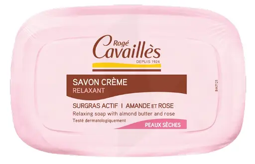[ROG19] Rogé Cavaillès Savon Solide Crème Relaxant Surgras Actif Amande Et Rose Peaux Sèches 115g
