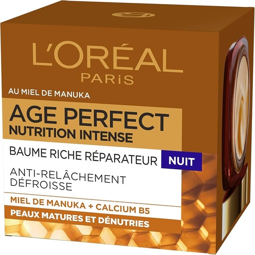 L'Oréal Age Perfect Nutrition Intense Baume Réparateur Nuit Au Miel De Manuka Et Calcium B5 50ml